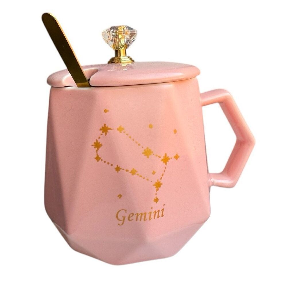 Redroko Gemini Zodiac Sign Star Constellation Ceramic Coffee Mug Sugar Holder